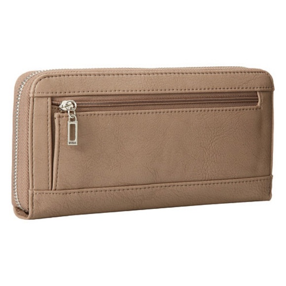 GUESS Leather Zip Around Wallet (Brown & Beige) - Picture 2 of 4